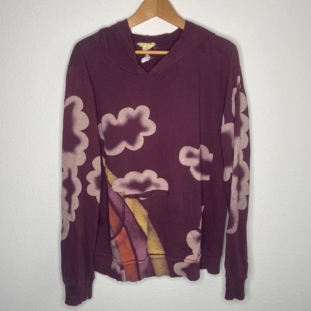 Pullover Shirt w Hood and Pocket & Rainbow Design